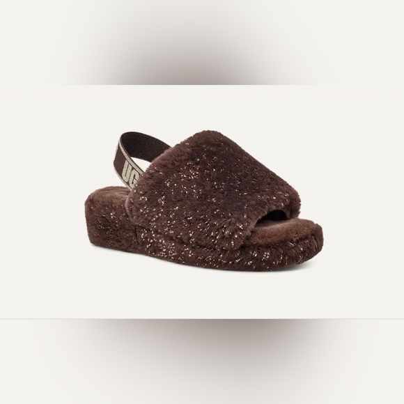 UGG Metallic Sparkle Fluff Shearling Slippers | Size 7 | NWT | Brown - Picture 11 of 11